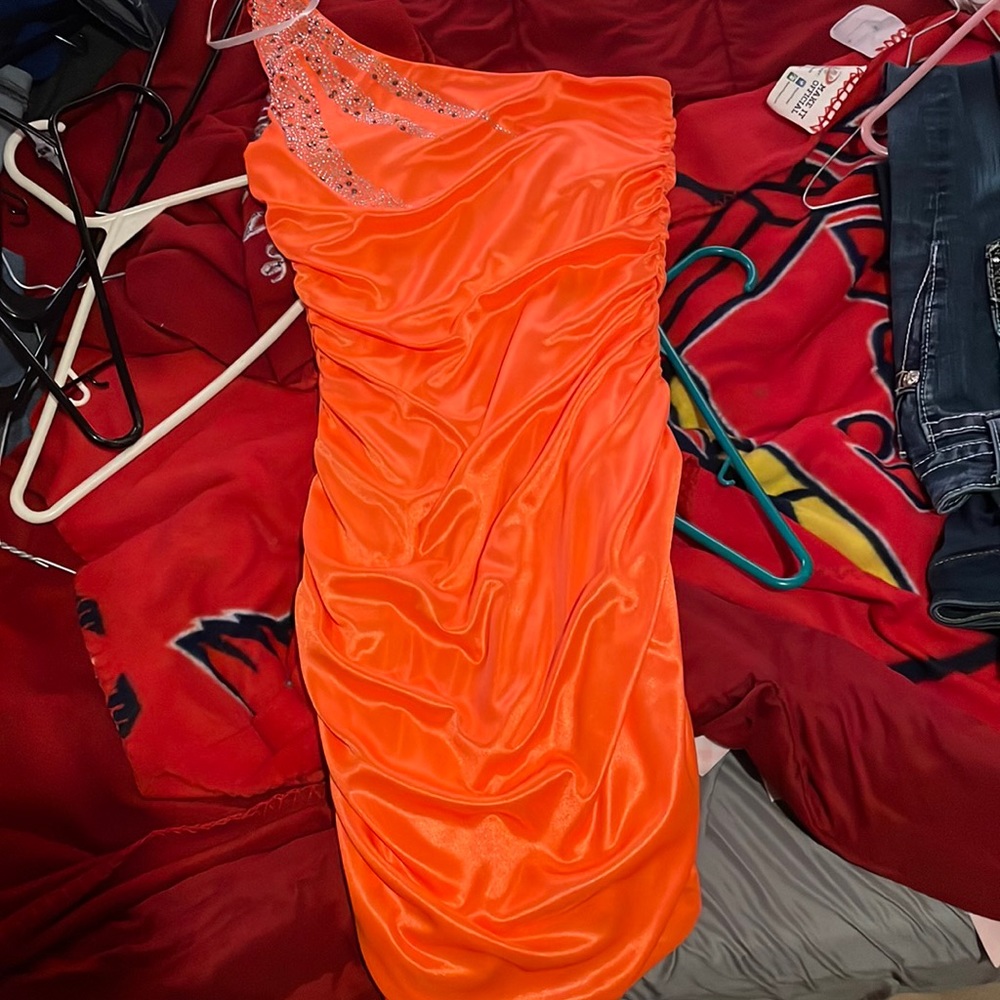Small Neon Orange Cocktail Dress